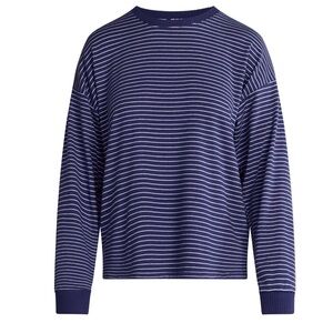 ❄️🦇Striped Navy Pajama Top for Women